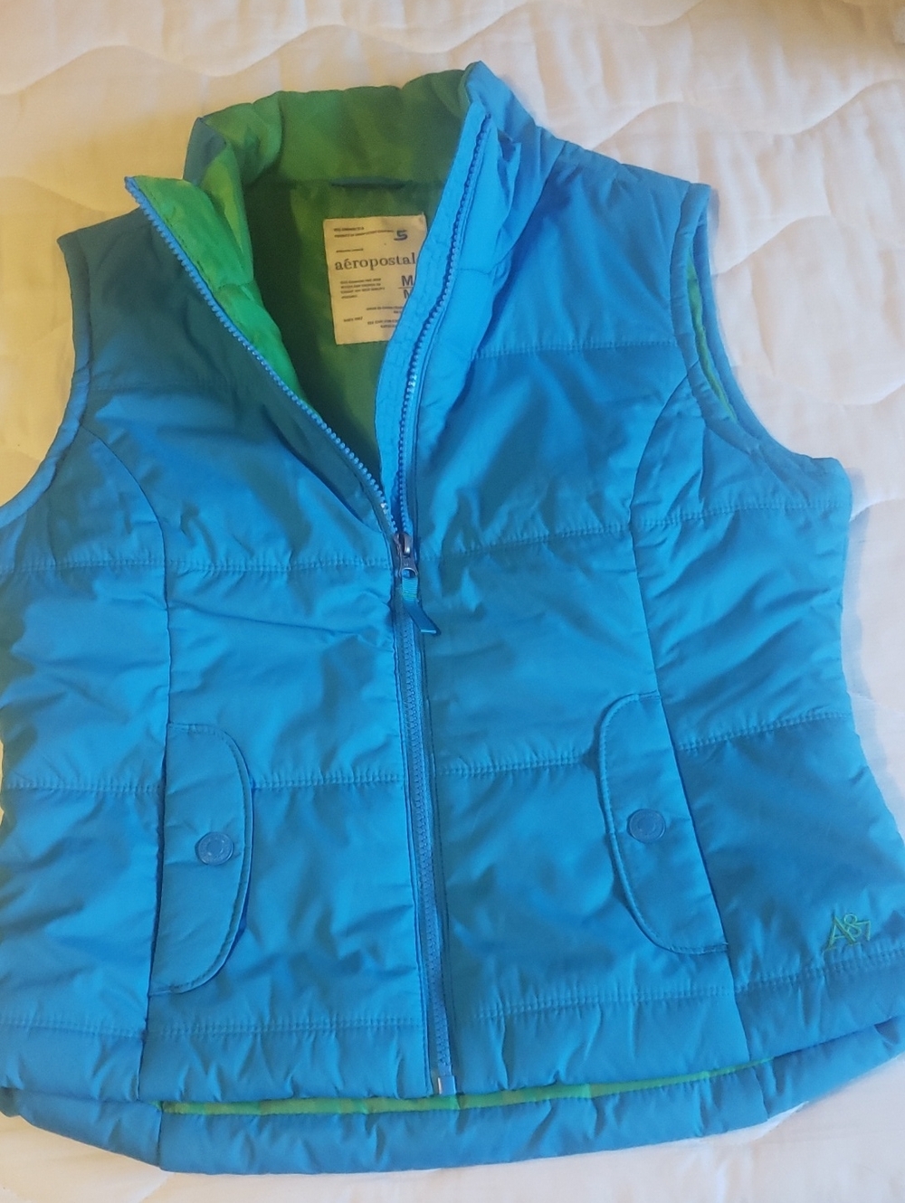 Aeropostale Puffer Vest with Green Lining